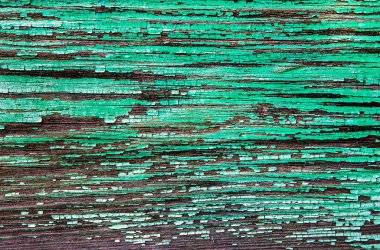 Yıpranmış Yeşil Boyalı Eski Tahta