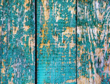 Yıpranmış Yeşil Boyalı Eski Tahta