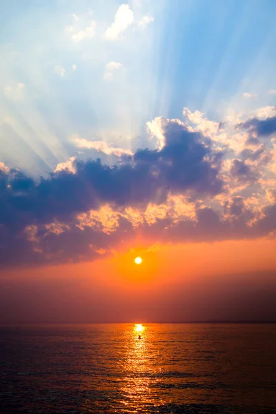 Гарний Літній Краєвид Море Захід Сонця — стокове фото
