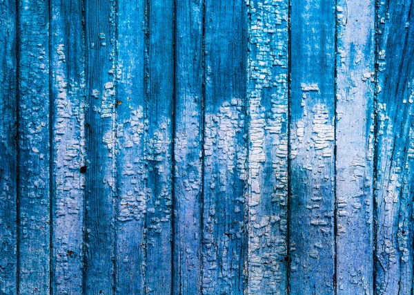 Tábuas Madeira Velhas Com Pintura Azul Weathered — Fotografia de Stock