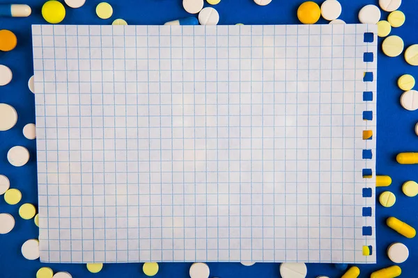Hap Mavi Kağıt Arka Plan Boş Kağıda — Stok fotoğraf