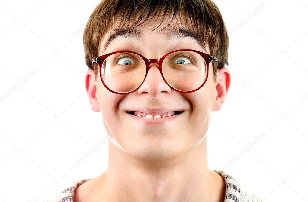 Funny Young Man Isolated on the White Background