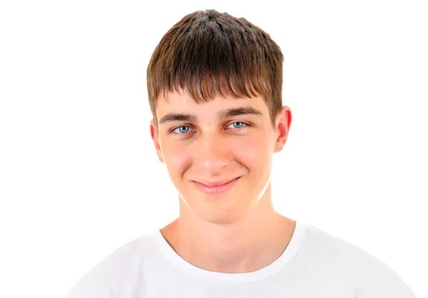 Porträt Eines Jungen Mannes Isoliert Auf Weißem Hintergrund — Stockfoto
