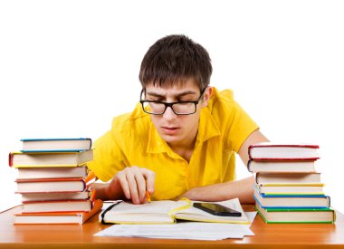 bir kitap ile öğrenci