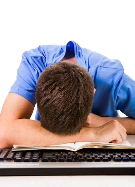 Estudiante cansado durmiendo — Foto de Stock