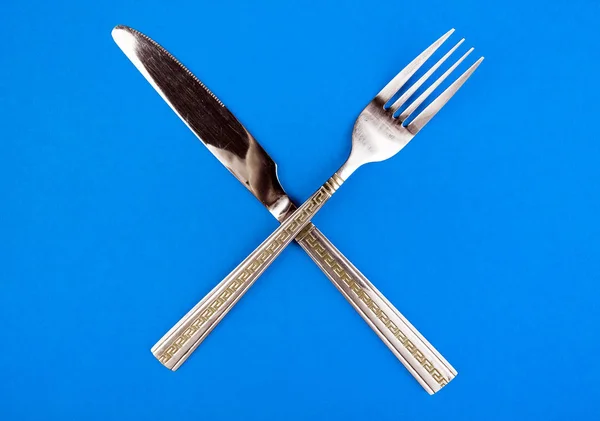 Cutlery on the Blue — Stock Photo, Image