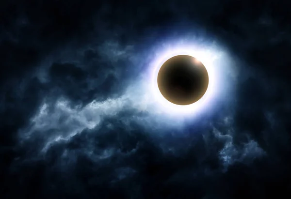 Eclipse a felhők — Stock Fotó