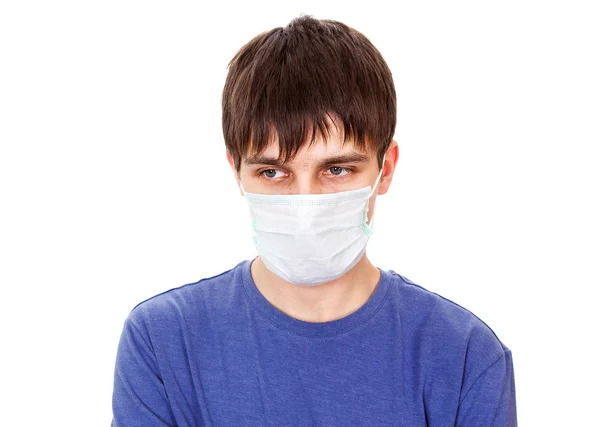Mannen i influensa masken — Stockfoto