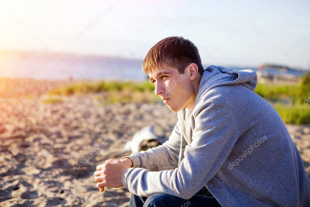 Sad Young Man outdoor