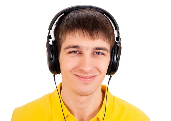 Hombre joven en auriculares — Foto de Stock