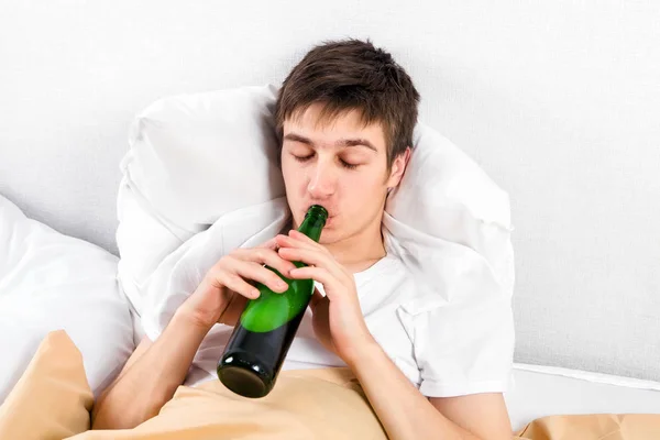 Young Man with a Beer — Stock Photo, Image