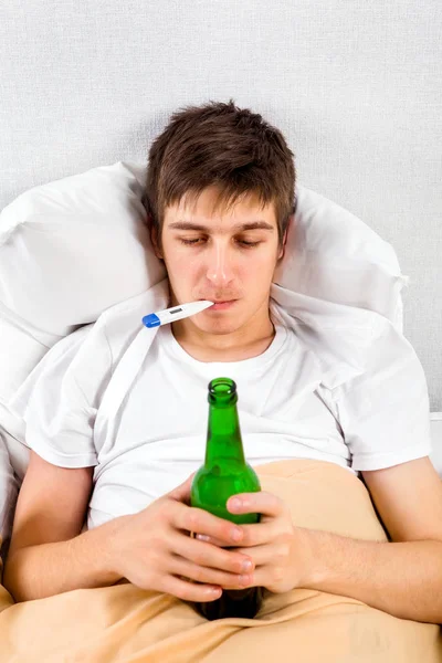 Young Man with a Beer — Stock Photo, Image