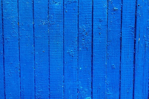 Dřevěná Prkna Omšelou Modrou Barvou — Stock fotografie