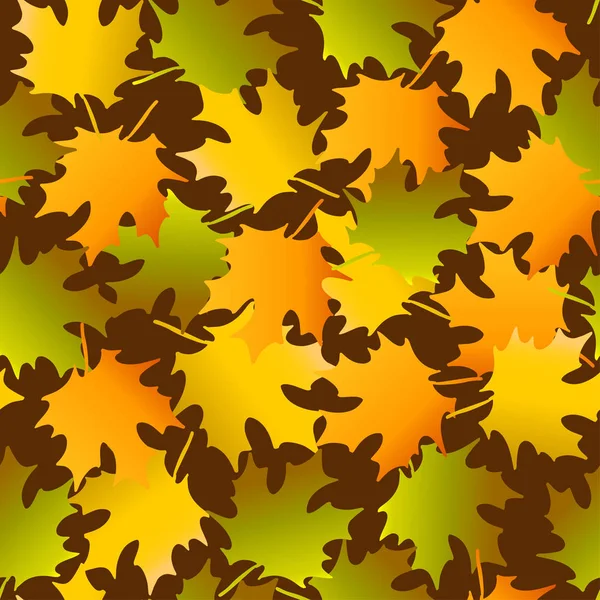Vektorové Bezešvé Pozadí Podzim Různobarevné Javorové Listy Tmavě Hnědé Pozadí — Stockový vektor