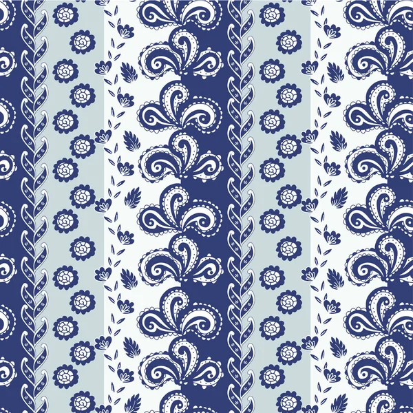 Motif Rayé Sans Couture Avec Éléments Damassés Paisley Motif Damassé — Image vectorielle