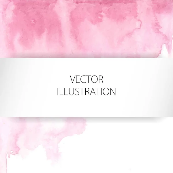 Kézzel Rajzolt Ombre Textúra Akvarell Festett Világos Rózsaszín Háttér White — Stock Vector