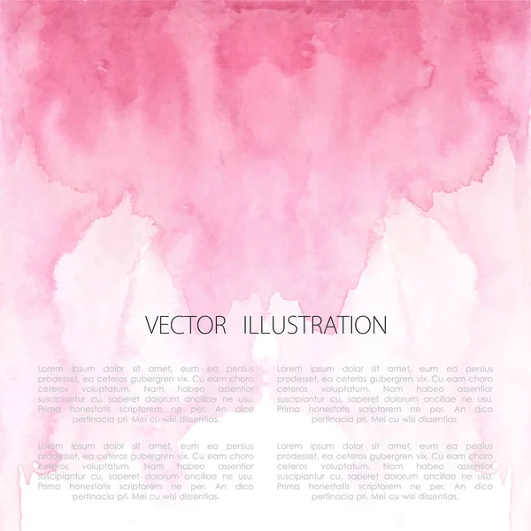 Hand Drawn Ombre Texture Watercolor Painted Light Pink Background White — Stock Vector