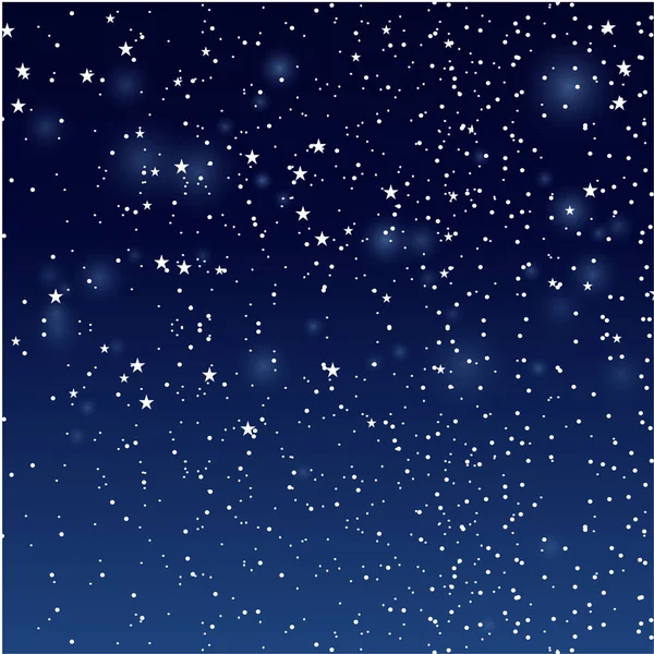 Estrelas Nevasca Céu Noturno Vetor Inverno Fundo Ilustração — Vetor de Stock