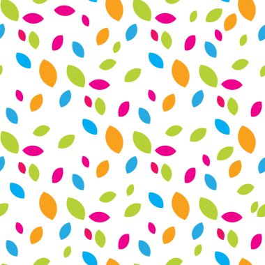 Beyaz arka plan üzerinde parlak yaprakları ile kesintisiz renkli vektör desen