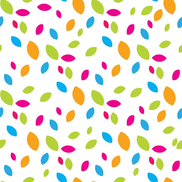 Seamless Colorful Vector Pattern Bright Leaves White Background — Stock Vector