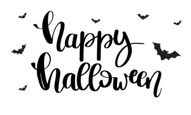 Mutlu Cadılar Bayramı vektör kartı metin yazı ile