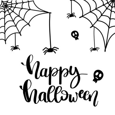 Mutlu Halloween metin afiş şirin kart tasarımı