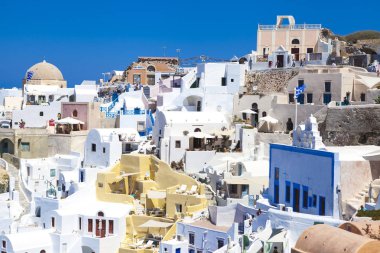 Santorini. Oia Yunan şehir Santorini Adası üzerinde