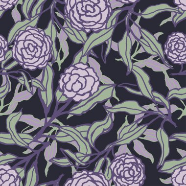 Mor gerbera ile sorunsuz arka plan.