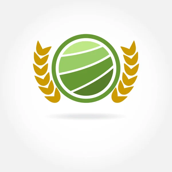 Verde Naturaleza Sana Logotipo Agrícola — Vector de stock