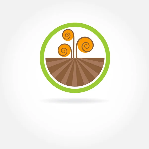 緑の健康的な自然農業ロゴ — ストックベクタ