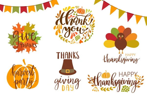 Happy Thanksgiving Day card with cute turkey with tail from maple leaves , autumn holiday illustration