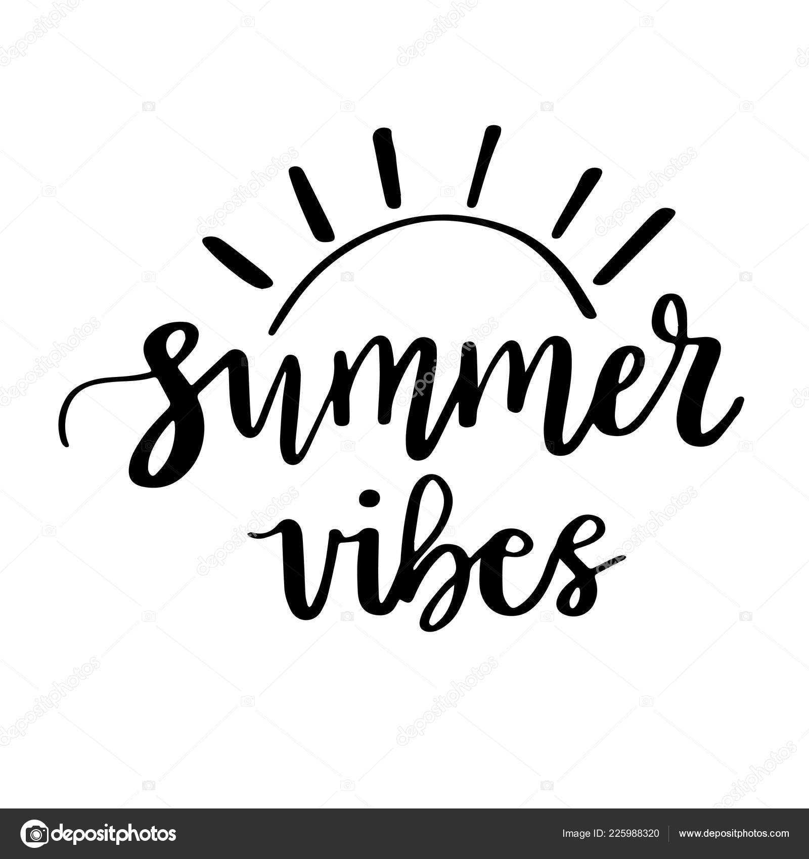 Download Summer Vibes Typographic Inscription White Background ...