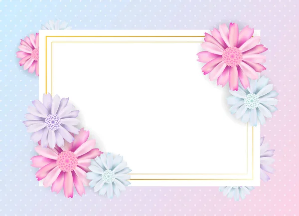 Romantic Vintage Floral Banner Design Flourish Card Square Frame Your — Stock Vector