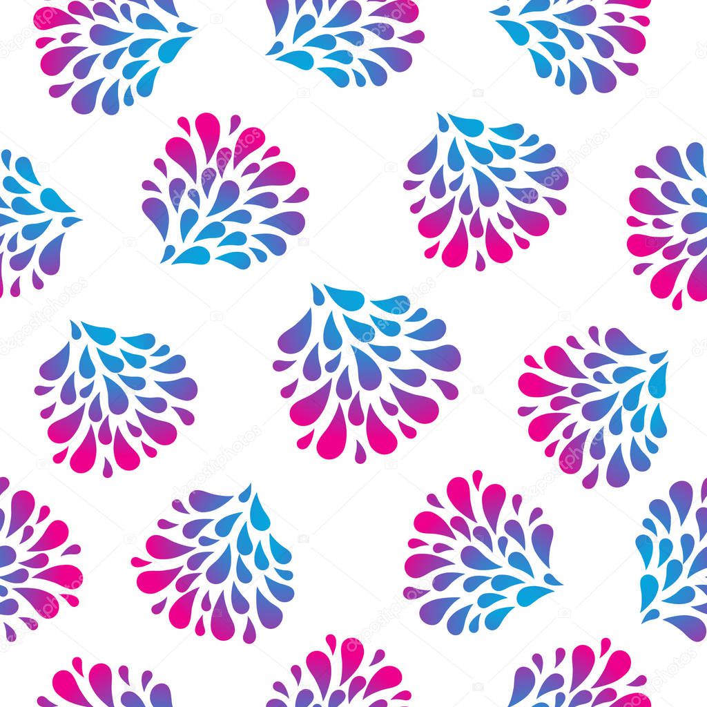 Watercolor rainbow flowers seamless background. Vector pattern fot textile, wallpapers and other
