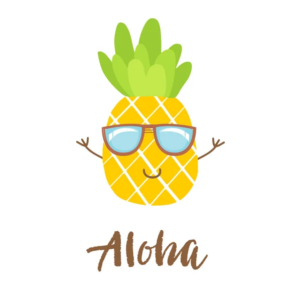 Cute pineapple icon symbol vector, illustration — Stock Vector