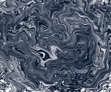 Sanatsal illüstrasyon. Boyalı siyah dalgalar. Koyu gri mermer doku. Dekoratif duvar kağıdı. El yapımı benzersiz arka plan. Vektör yaratıcı tasarım. Soyut sanat resim.