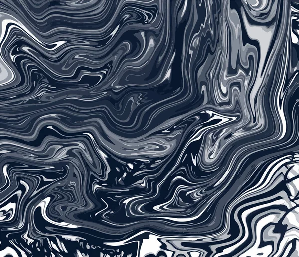 艺术插图 彩绘的黑色波浪 深灰色大理石纹理 装饰壁纸 手工制作的独特背景 矢量创意设计 抽象艺术形象 — 图库矢量图片