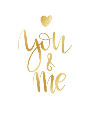 Sen ve ben arka plan yazı. El çekilmiş vektör çizim, tasarım, tebrik kartı, logo. Sevgililer günü için modern calligrathy