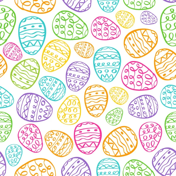 Vector Happy Easter Background Bright Pink Blue Gree Yellow Eggs — Stock Vector