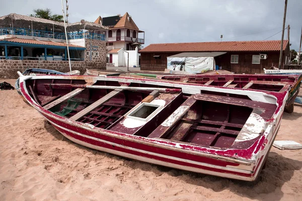 Old Fishing Pubes Beach Colorful Boats Beach Cape Verde — Stock Photo, Image