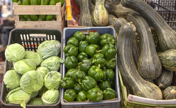 Mercado Verduras Verduras Frutas Frescas Jugosas Mercado Cabo Verde — Foto de Stock