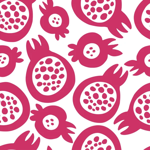 Naadloze Patroon Met Handgetekende Granaatappel Vruchten Kan Worden Gebruikt Voor — Stockvector