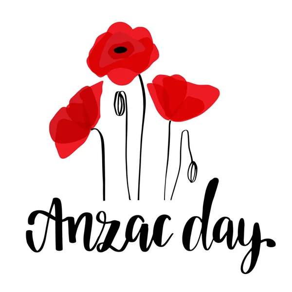 Día del ANZAC. Australia Cuerpo de Ejército de Nueva Zelanda — Vector de stock