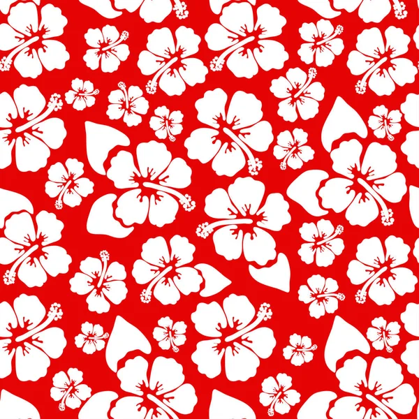Hibiscus sans couture fond vectoriel design chemise d'été — Image vectorielle