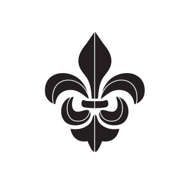 Vektör Fleur de lis simgesi beyaz zemin üzerine süsleme. Hanedan kraliyet sembolü. Vektör çizim.