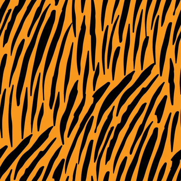 호랑이 줄무늬와 완벽 한 패턴입니다. 동물 인쇄. — 스톡 벡터
