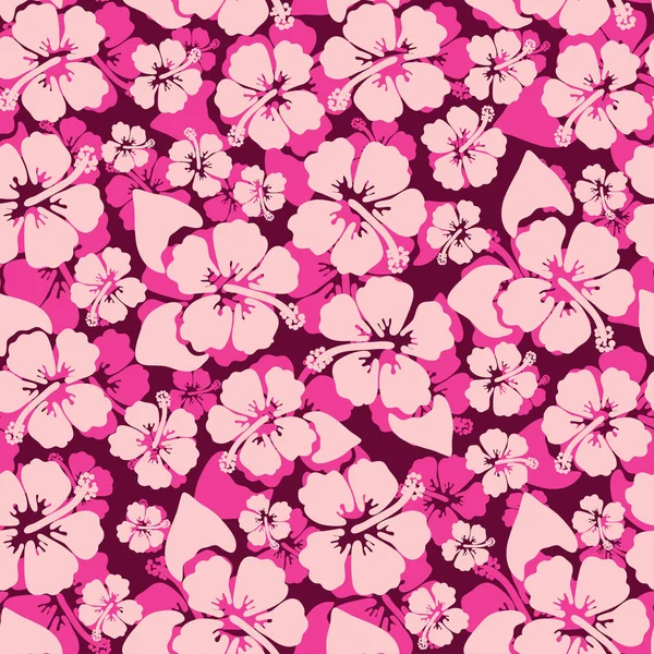 Hibiscus sans couture fond vectoriel design chemise d'été — Image vectorielle