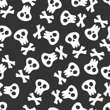 Dikişsiz desen arka plan kafatası ve kemikler