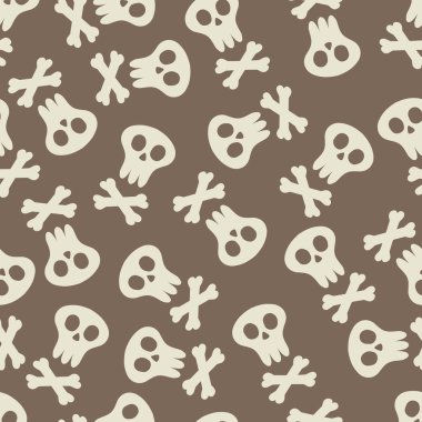 Dikişsiz desen arka plan kafatası ve kemikler