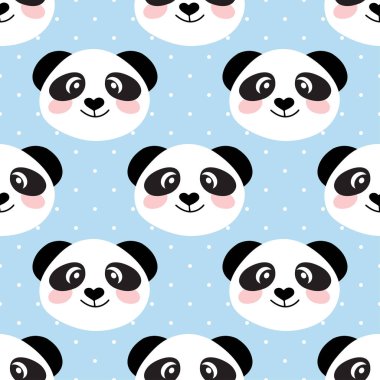 Sevimli panda yüz. Kesintisiz çizgi film duvar kağıdı